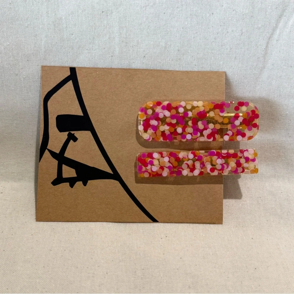 Colorful Confetti Hair Clips - Picture 2 of 5